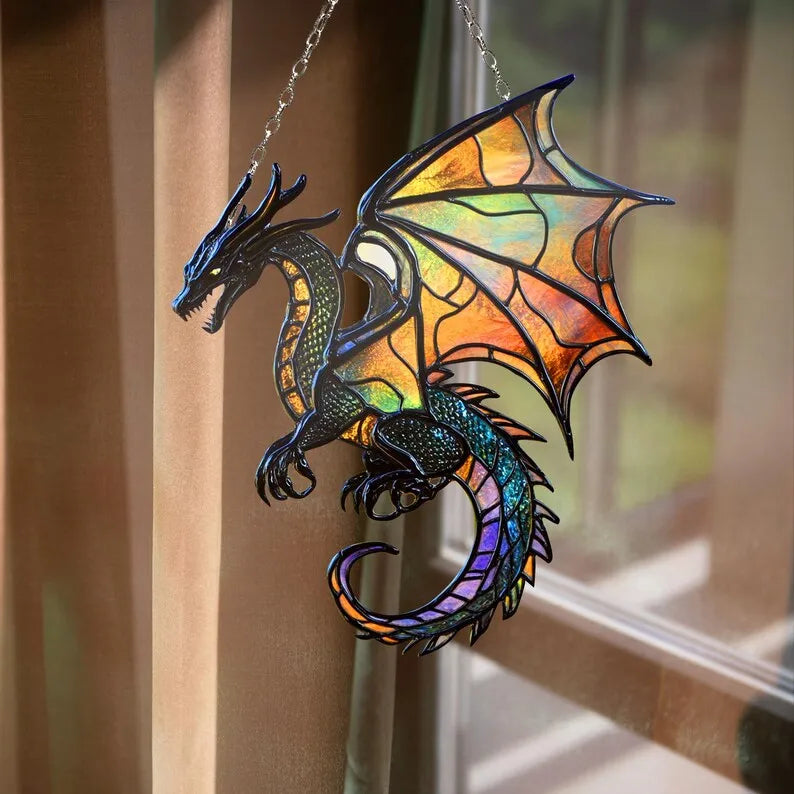 🎄2024 Christmas Gift 50% Off--Acrylic Colorful Dragon Suncatcher Ornament