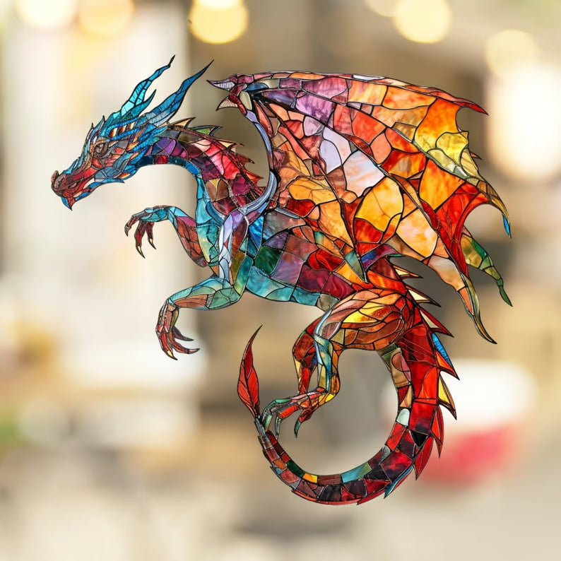 🎄2024 Christmas Gift 50% Off--Acrylic Colorful Dragon Suncatcher Ornament